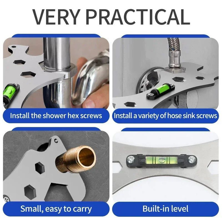 نحوه استفاده آچار تراز دار نصب شیرآلات همه کاره GS-002 faucet installation tool usage