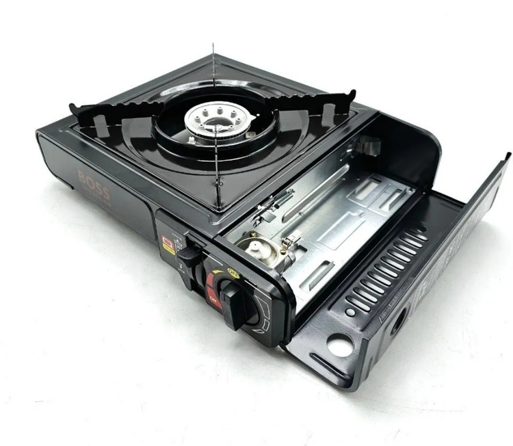 نمای جانبی اجاق گاز مسافرتی باس مدل 155A اجاق گاز سفری Boss gas stove side view