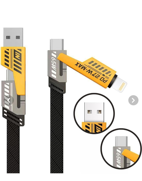 کابل 4 کاره در حال شارژ 4 in 1 charging cable in use