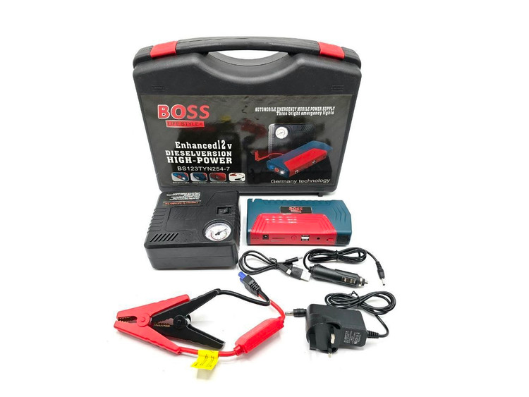 کابلهای جامپ استارتر و کمپرسور فندکی باس BS123 jump starter cables detail