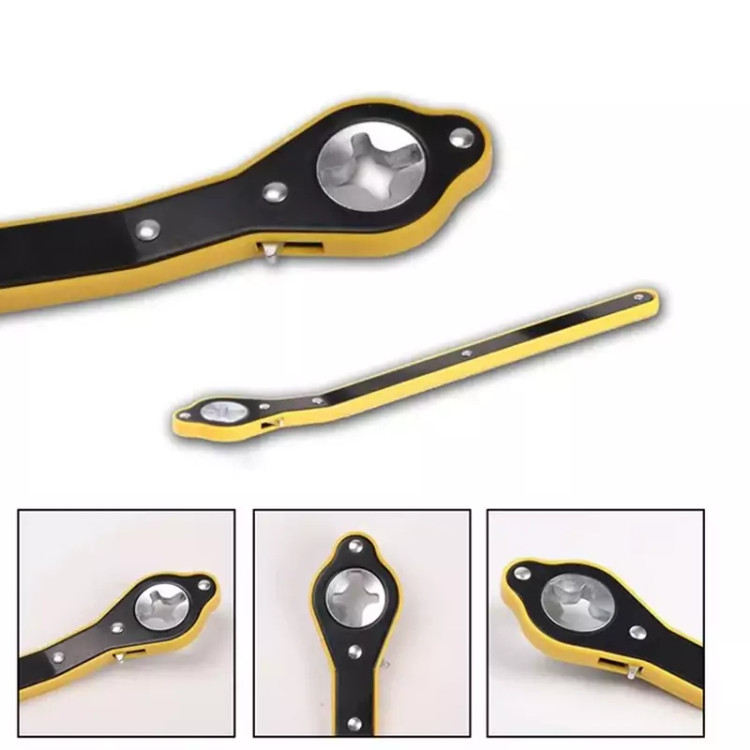 نمای جانبی آچار جک ماشین جغجغه ای تاشو car jack wrench ratchet side view