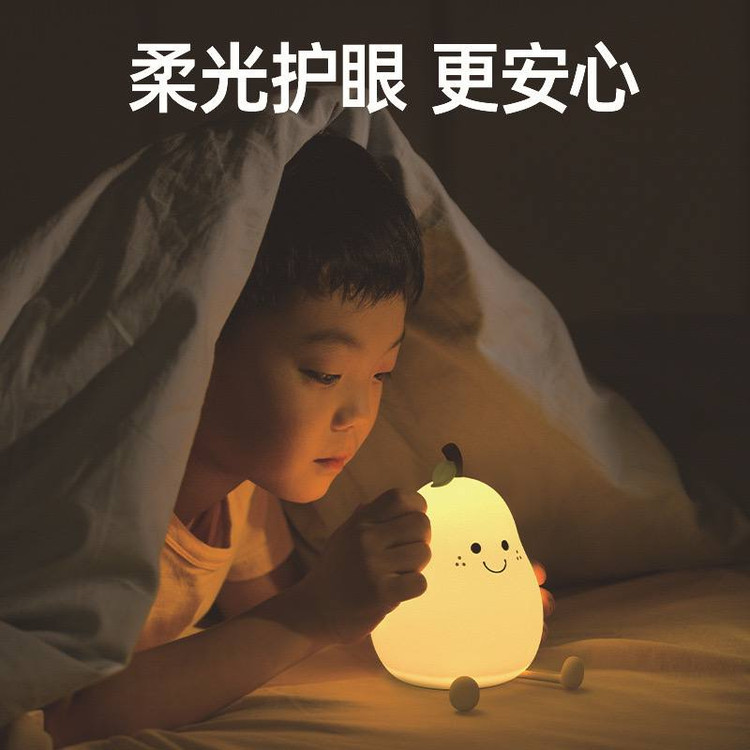 بستهبندی چراغ خواب سیلیکونی لمسی طرح گلابی شارژی pear silicone night light box