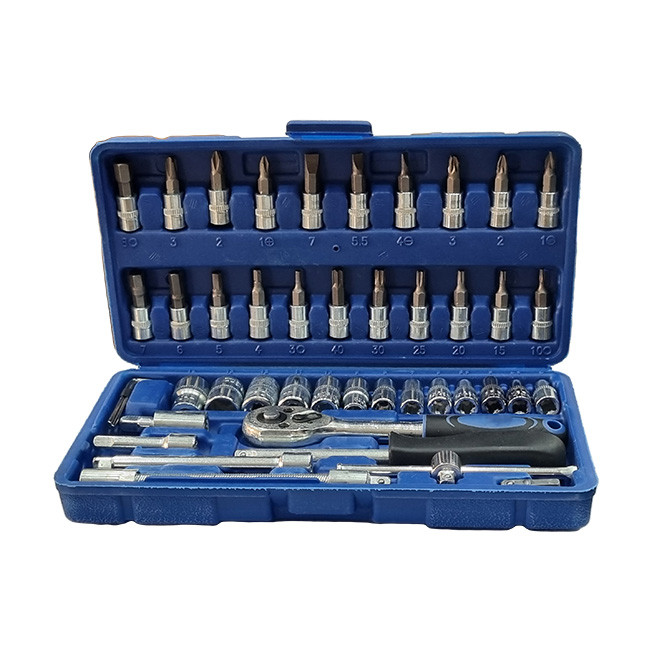 محتویات جعبه آچار بکس مدل Z34 PRO مجموعه 46 عددی socket set contents